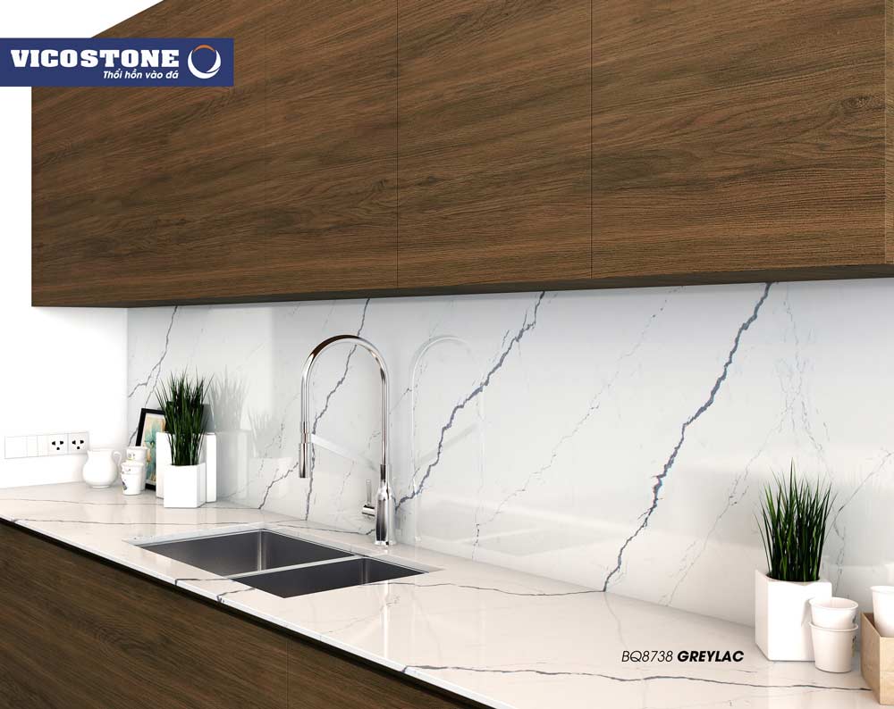 10+ mẫu đá bếp VICOSTONE trắng ĐẸP – HOT nhất 2020