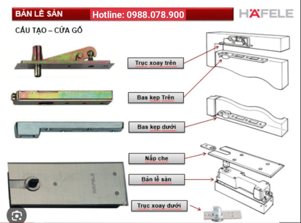 Bản lề sàn Hafele - Hotline: 0988.078.900